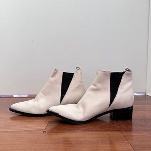 White point toe Chelsea Boots